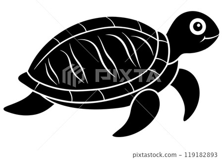 Adorable Turtle icon silhouette vector illustration Adorable Turtle icon silhouette vector illustration 119182893