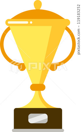 A golden trophy representing achievement and success, ideal for competitions and awards in various fields A golden trophy representing achievement and success, ideal for competitions and awards in various fields 119183252