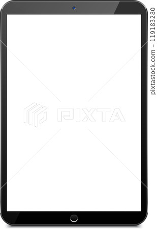 A sleek, modern tablet with a sleek design, set against a plain backdrop for a clean and simple presentation 119183280