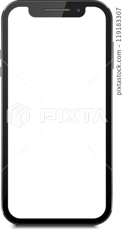Blank smartphone screen displaying potential app interfaces in a modern workspace setting during daytime Blank smartphone screen displaying potential app interfaces in a modern workspace setting during daytime 119183307