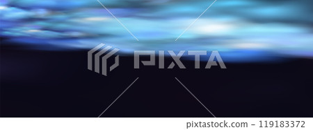Black background with gray blue clouds creating the effect of smoke or fog. The atmosphere of spring magic at dawn or summer night ,fog over land or water surface. 119183372