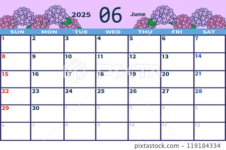 2025 年 6 月月曆 119184334
