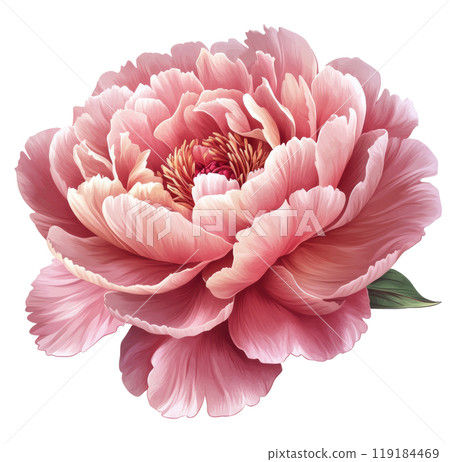 A vibrant pink peony blooming gracefully in a serene garden setting during springtime A vibrant pink peony blooming gracefully in a serene garden setting during springtime 119184469