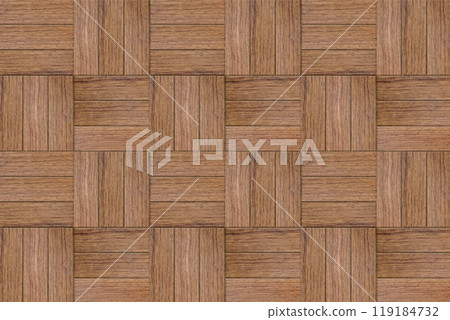 不均勻瓷磚的背景材料，其中棕色木布賓加板排列成正方形 119184732