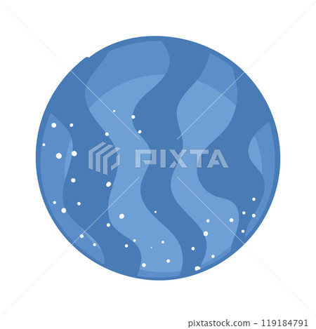 Blue planet with wavy patterns and white dots, vector illustration 119184791