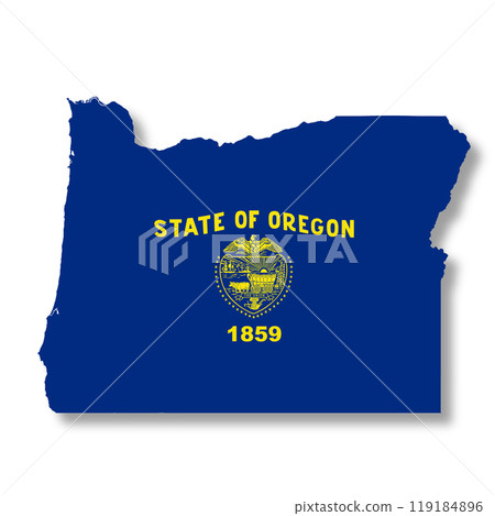 Oregon State Flag Map Illustration Oregon State Flag Map Illustration 119184896