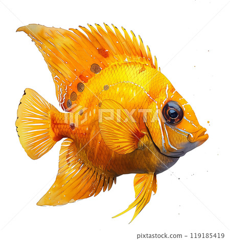 Close-Up of a Yellow Fish in Water Close-Up of a Yellow Fish in Water 119185419