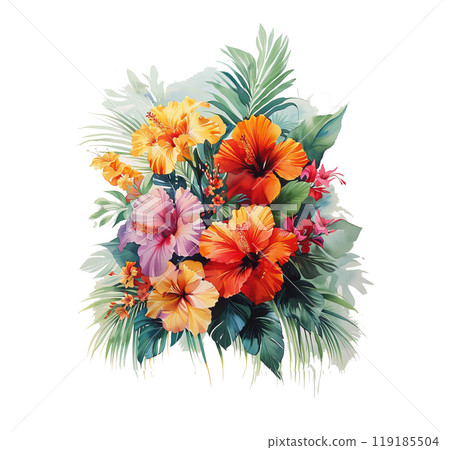A Painting of a Bouquet of Colorful Flowers 119185504