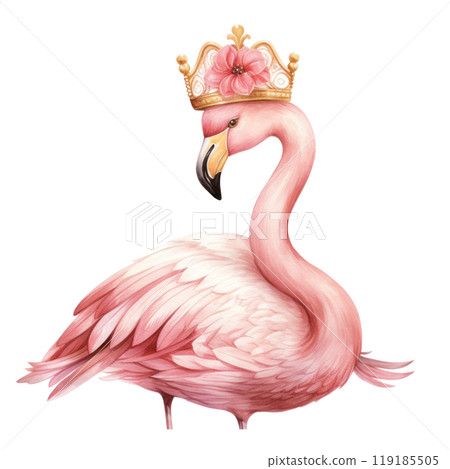 Floral Crowned Flamingo Portrait Floral Crowned Flamingo Portrait 119185505