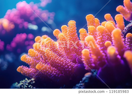 Close-up of vibrant coral under the sea 119185983
