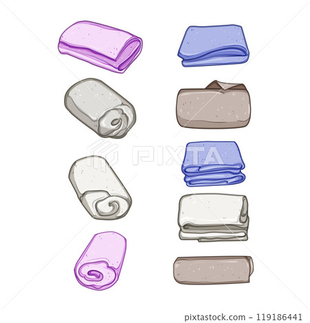 spa towel set cartoon vector illustration 119186441