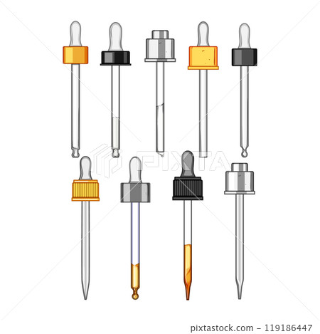 serum dropper set cartoon vector illustration 119186447