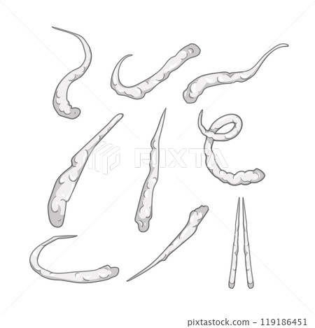 plane smoke trail set cartoon vector illustration 119186451