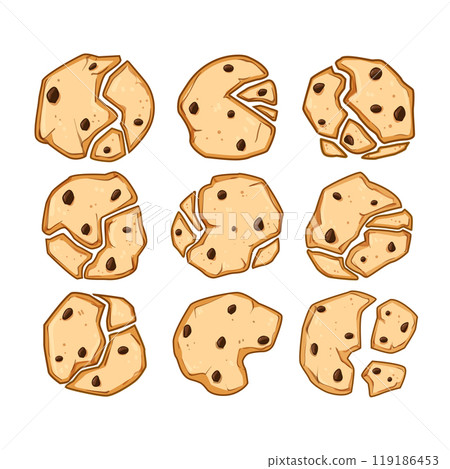 oatmeal cookies set cartoon vector illustration 119186453