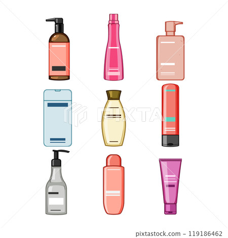 hair conditioner set cartoon vector illustration 119186462