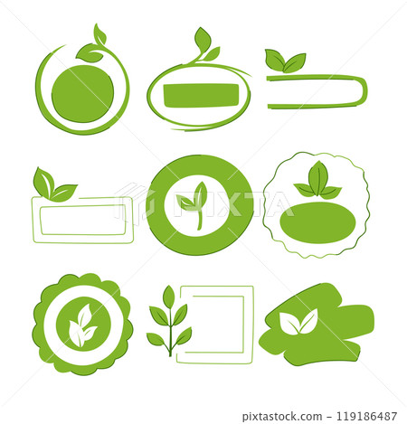 vegan product label set cartoon vector illustration 119186487