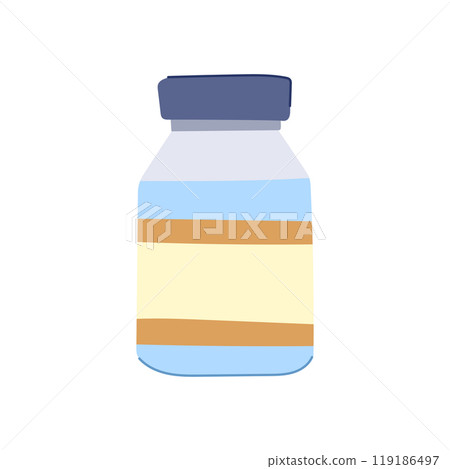 injection vaccine vial cartoon vector illustration 119186497