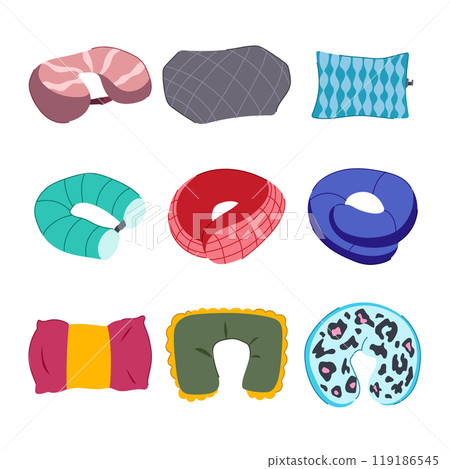 travel pillow set cartoon vector illustration travel pillow set cartoon vector illustration 119186545