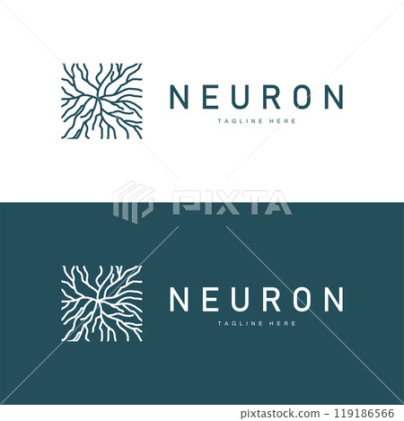Neuron Logo Design Health Illustration DNA Molecule Nerve Cell Abstract Simple Illustration 119186566