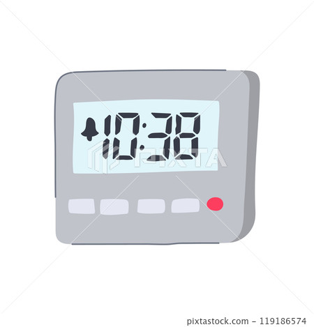 loud travel alarm clock cartoon vector illustration 119186574