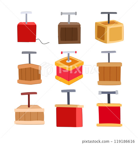 tnt bomb set cartoon vector illustration 119186616