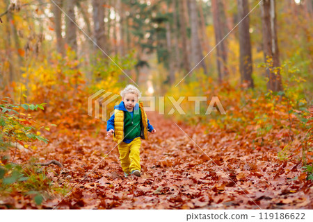 Kids playing in autumn park Kids playing in autumn park 119186622