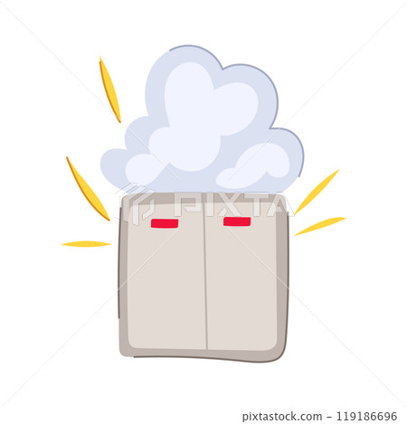 sparks short circuit fire cartoon vector illustration 119186696