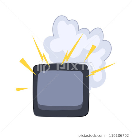 safety short circuit fire cartoon vector illustration 119186702