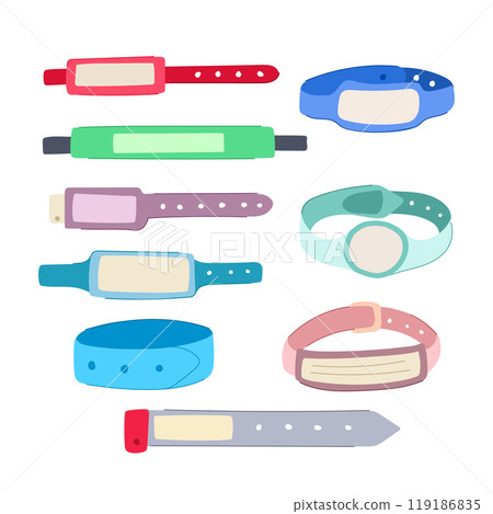 medical bracelet set cartoon vector illustration 119186835