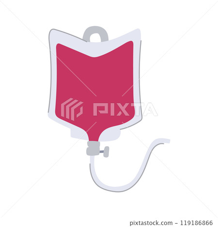fluid iv drip bag cartoon vector illustration 119186866