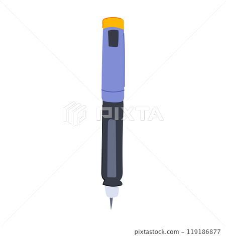 glucose insulin pen cartoon vector illustration 119186877