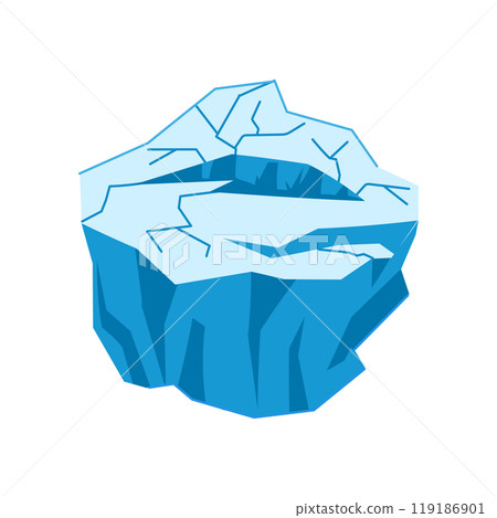 thaw ice crack cartoon vector illustration 119186901