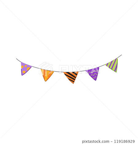 witchy halloween garland cartoon vector illustration 119186929