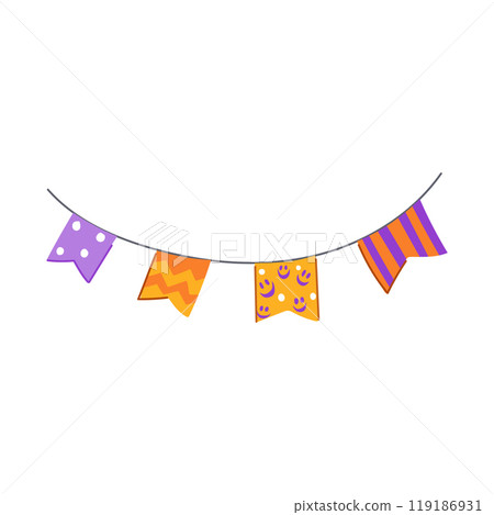 haunted halloween garland cartoon vector illustration haunted halloween garland cartoon vector illustration 119186931