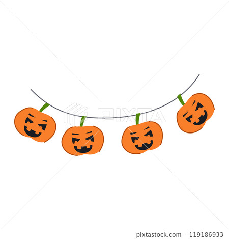 eerie halloween garland cartoon vector illustration 119186933
