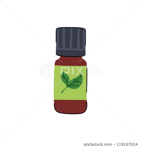 therapeutic essential oil bottle cartoon vector illustration 119187024