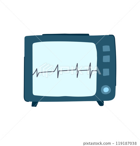 cardiac ekg monitor cartoon vector illustration cardiac ekg monitor cartoon vector illustration 119187038