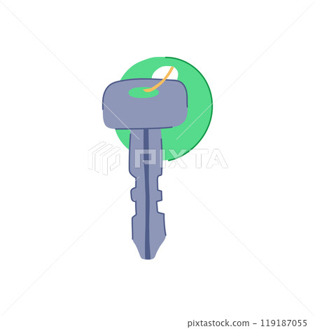 lock door key hotel cartoon vector illustration 119187055