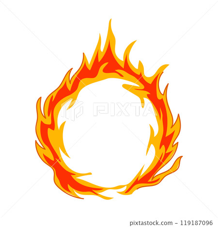 inferno circle fire cartoon vector illustration 119187096