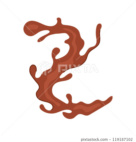 decadent chocolate splash cartoon vector illustration 119187102