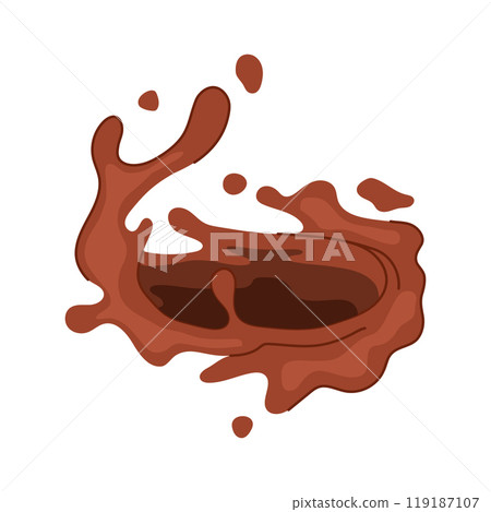 sweet chocolate splash cartoon vector illustration 119187107