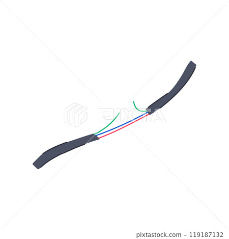 disruption broken cable cartoon vector illustration 119187132
