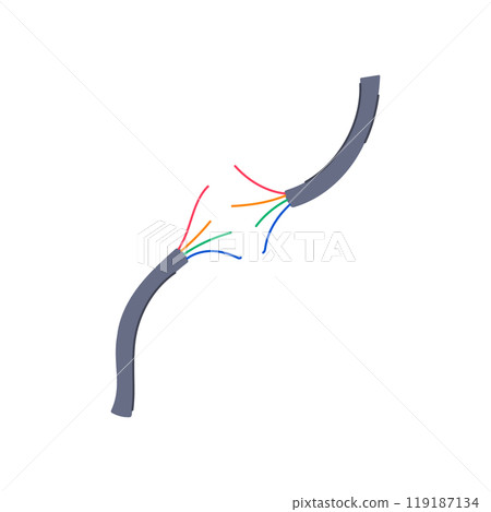fault broken cable cartoon vector illustration 119187134