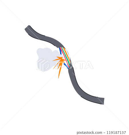 replacement broken cable cartoon vector illustration 119187137