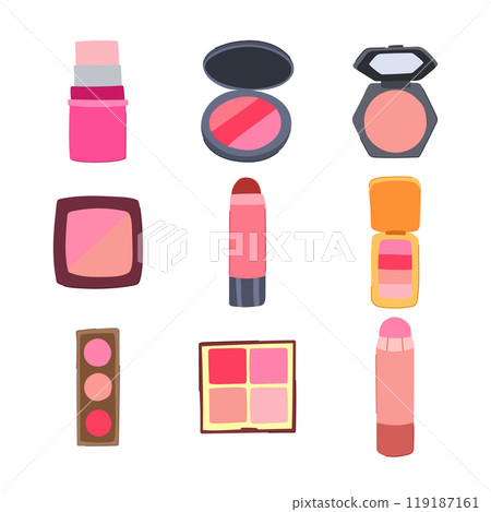 blush compact set cartoon vector illustration blush compact set cartoon vector illustration 119187161