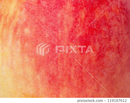 Red and yellow apple texture with water drops as background. Red and yellow apple texture with water drops as background. 119187612