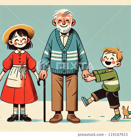 Grandpa and grandson Grandpa and grandson 119187615