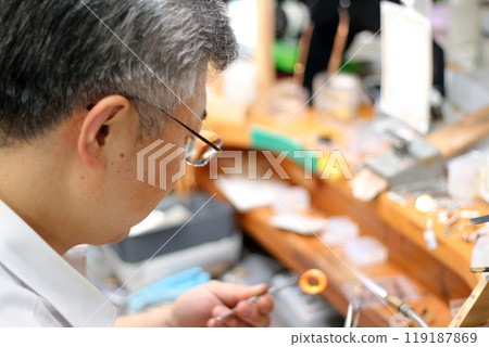 Gyeongsangnam-do, Jinju-si, Republic of Korea, October 11, 2024: Mr. Kim Myeong-su, the CEO of Jeonggeumgil Metalworking, is a person who lends gold to film companies. 119187869