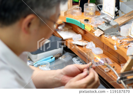 Gyeongsangnam-do, Jinju-si, Republic of Korea, October 11, 2024: Mr. Kim Myeong-su, the CEO of Jeonggeumgil Metalworking, is a person who lends gold to film companies. 119187870