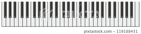 Simple piano, synthesizer keyboard vector illustration Simple piano, synthesizer keyboard vector illustration 119188431